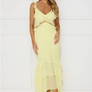 Hello Molly Yellow Backless Dress